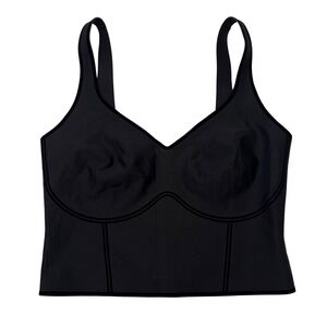Fanka Black Crop Top Sports Bra Size S